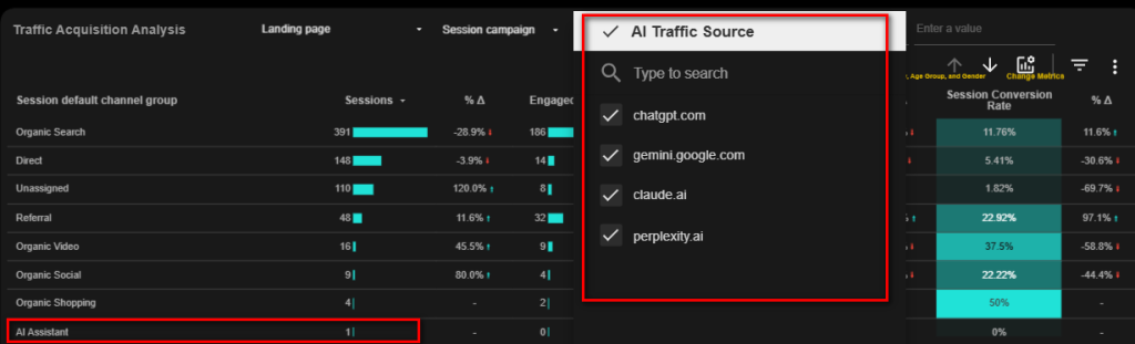 Data Clare existing custom AI assistance traffic filter