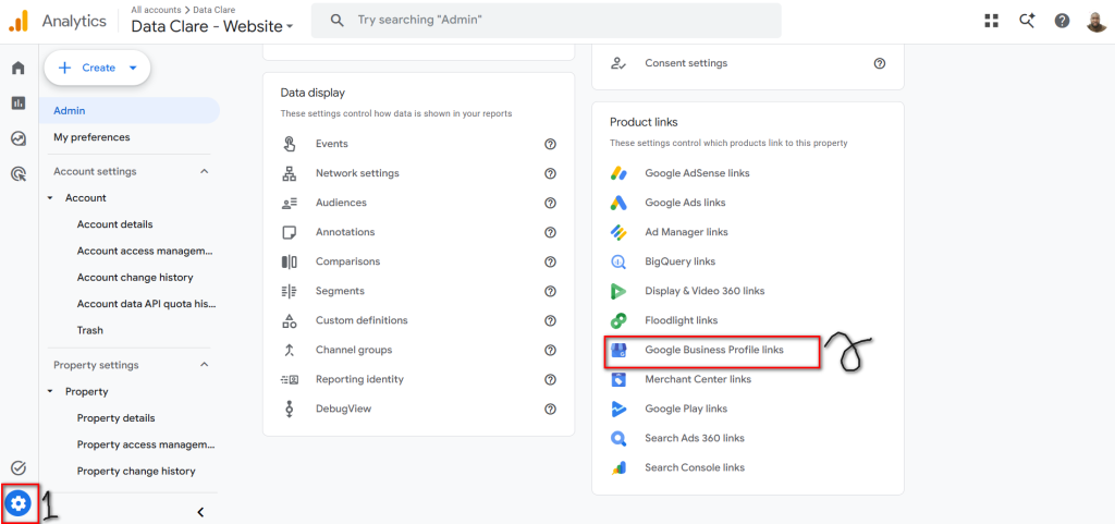 how to link google business profile to google analytics 4
